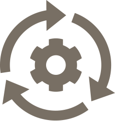 gear with arrows in circle